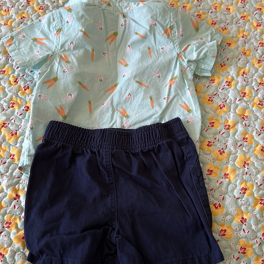 Land’ n Sea Two Piece Outfit Short Sleeve Button Down Shirt & Shorts 12 m NWOT - Picture 8 of 10